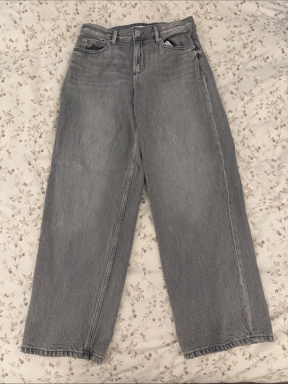 Low-rise Baggy Jeans in Icy Grey (Short Length)
